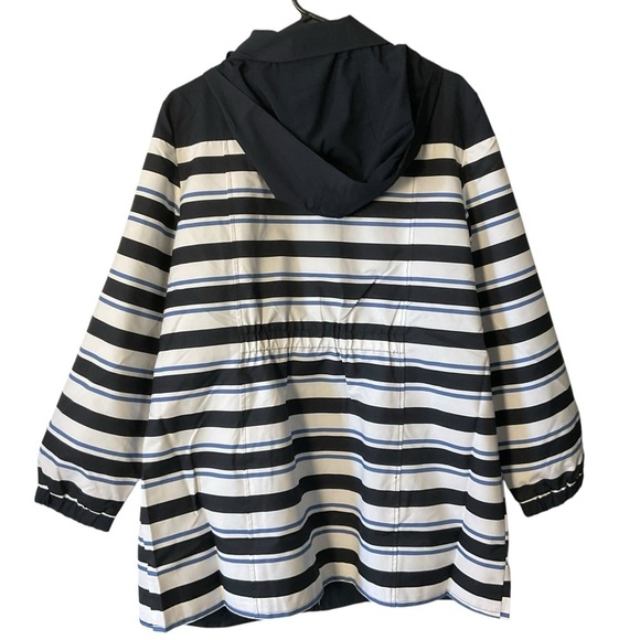 Chico's White and Blue Hooded Rain Jacket - Picture 5 of 10